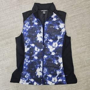 Eddie Bauer Blue and Black Patterned Vest